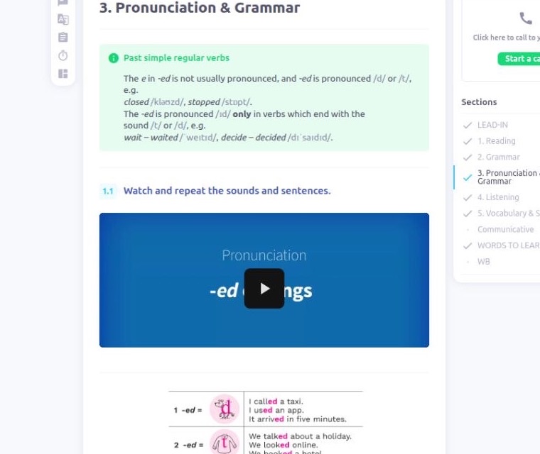 Фрагмент онлайн-платформы с материалами и практикой